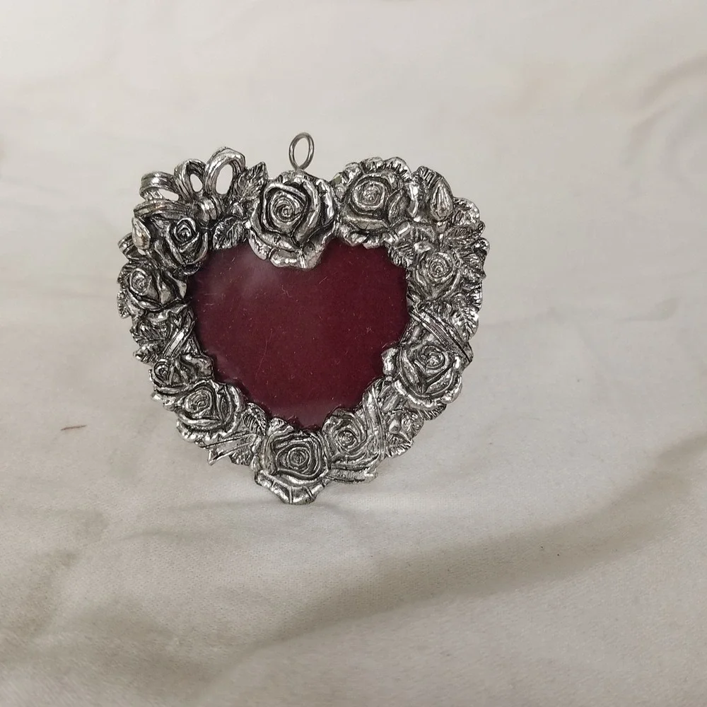Vintage Arthur Court Mini Rose Heart Frame Small Silver New 30-238 Floral